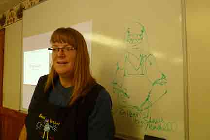 I did a quick sketch on the board of Colleen.